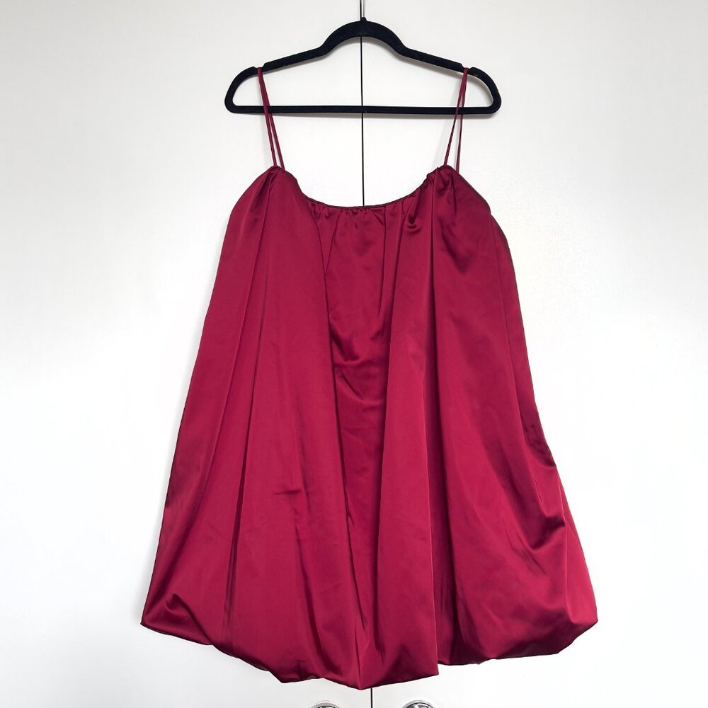 SIMKHAI | Cherry red "India" balloon bubble hem mini sleeveless dress | Size 8 - Picture 2 of 8